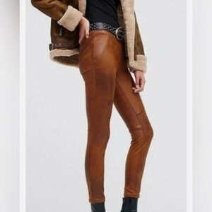 Faux suede vegan leggings